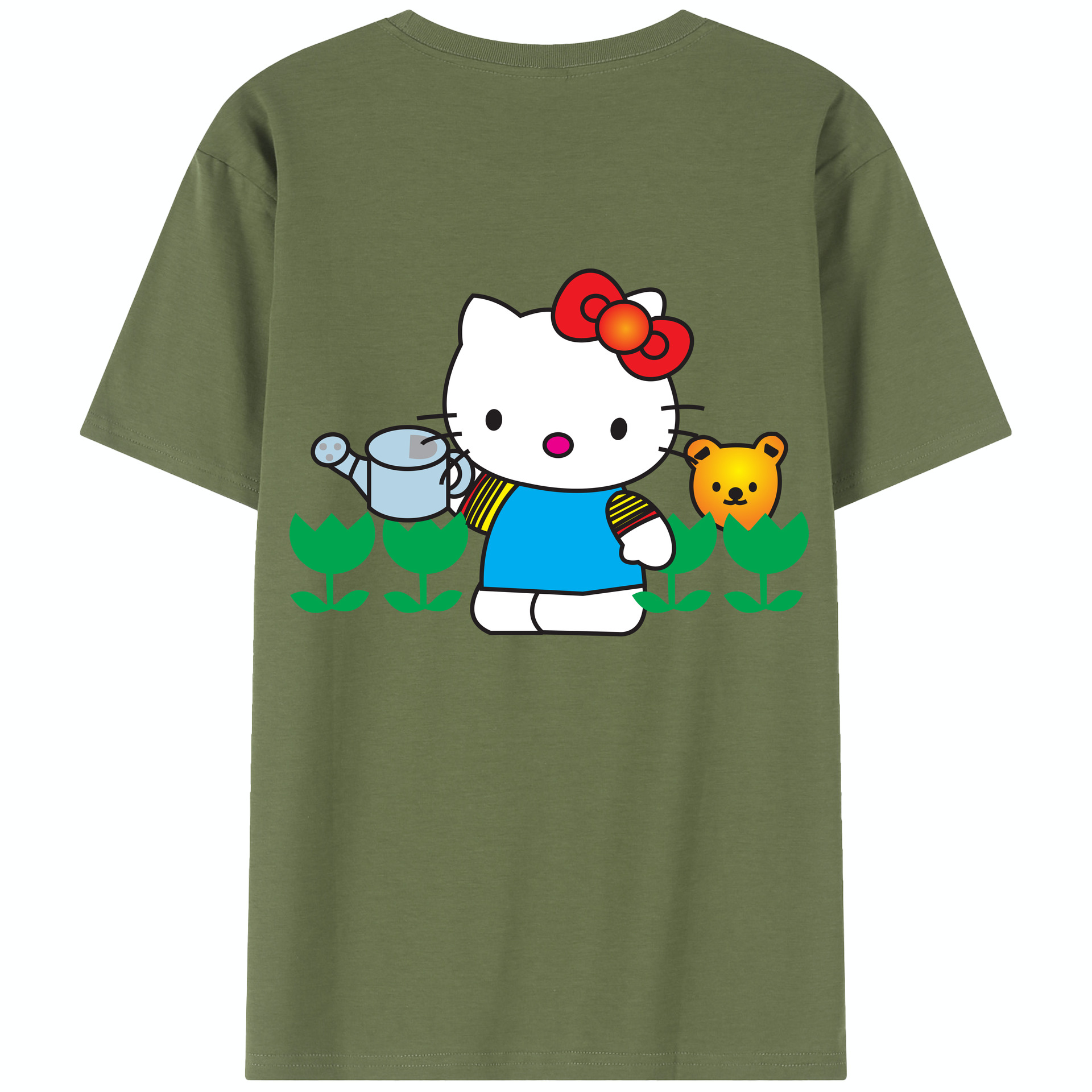 （画像用） Hello Kitty ハローキティ 綿100％半袖Tシャツ（背面プリント）